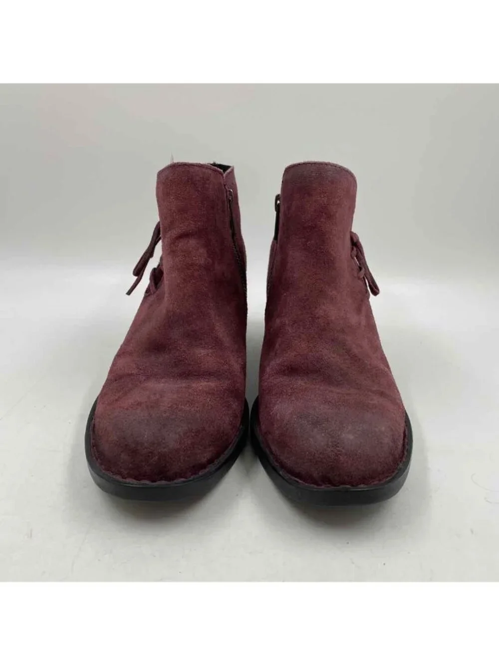 Born Suede Leather Red Women's Shoe Size 8 Wine Solid Boots